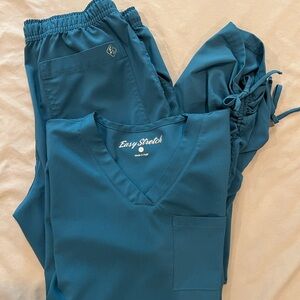 Caribbean Blue Easy Stretch Women’s Scrub Set